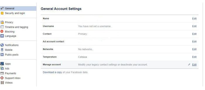 Setting Page- Facebook Account Security Tips