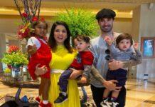 Sunny Leone with Children arrived in Los Angeles for mothers day Sunny Leone with Children