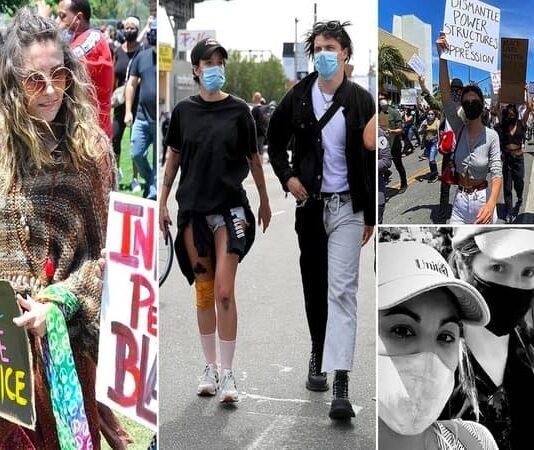 Hollywood celebrities protesting George Floyd death in America Hollywood celebrities protesting
